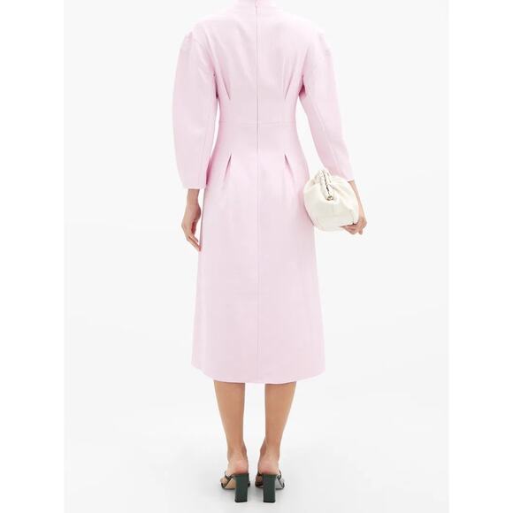 TIBI Lace-Up Crepe Midi Dress Purple Lilac‎ Size 8 - Picture 2 of 16